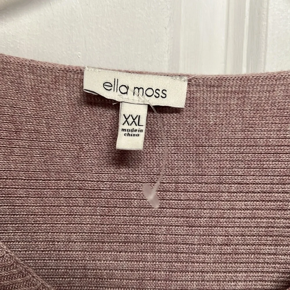 Ella Moss Lilac Purple V Neck Drop Shoulder Long Sleeve Sweater Size XXL
